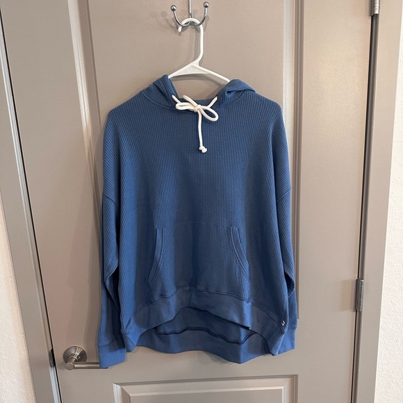 aerie Tops - Aerie Cozy Waffle Hoodie Blue Size S